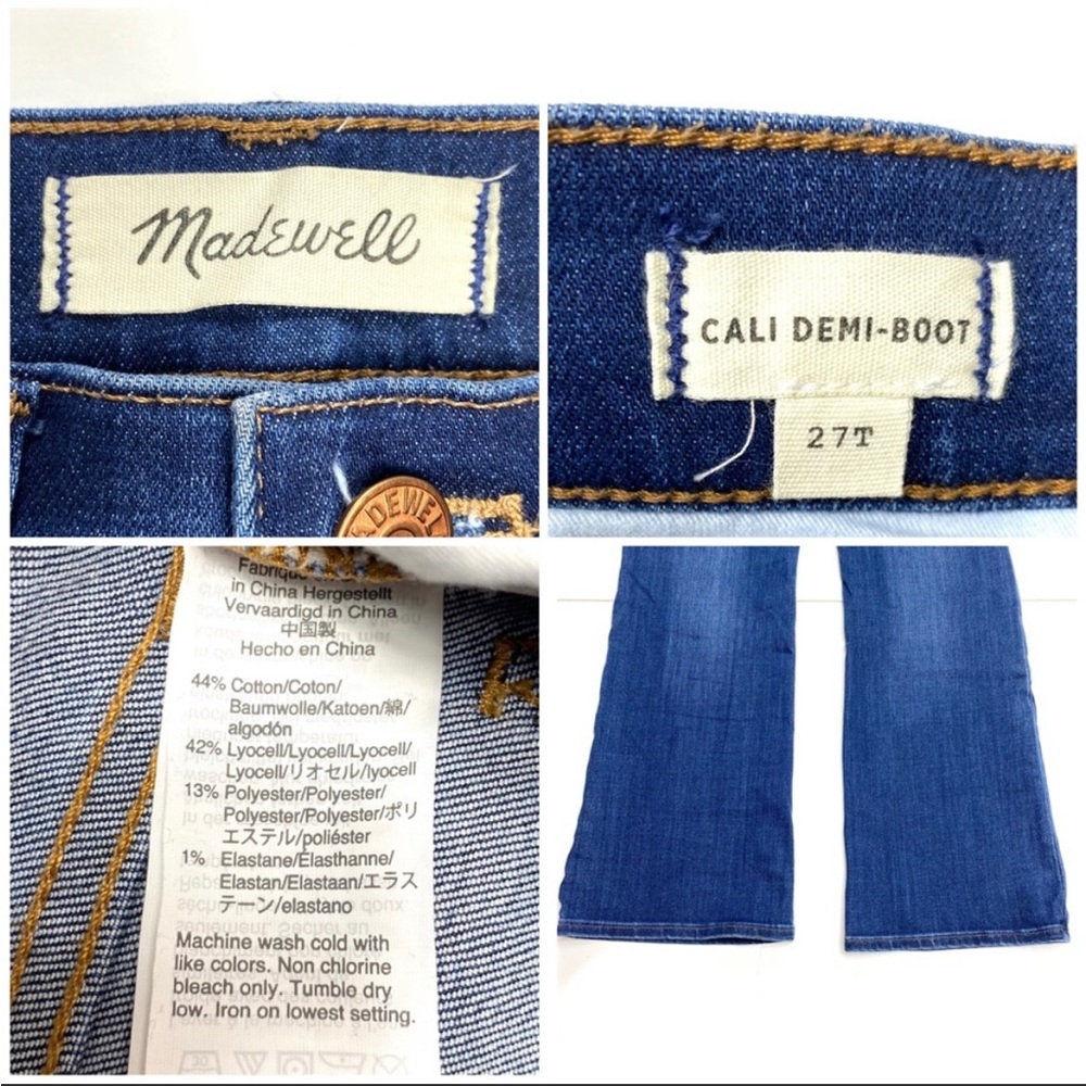 Madewell Cali Demi-Boot High Rise Jeans 27 Tall